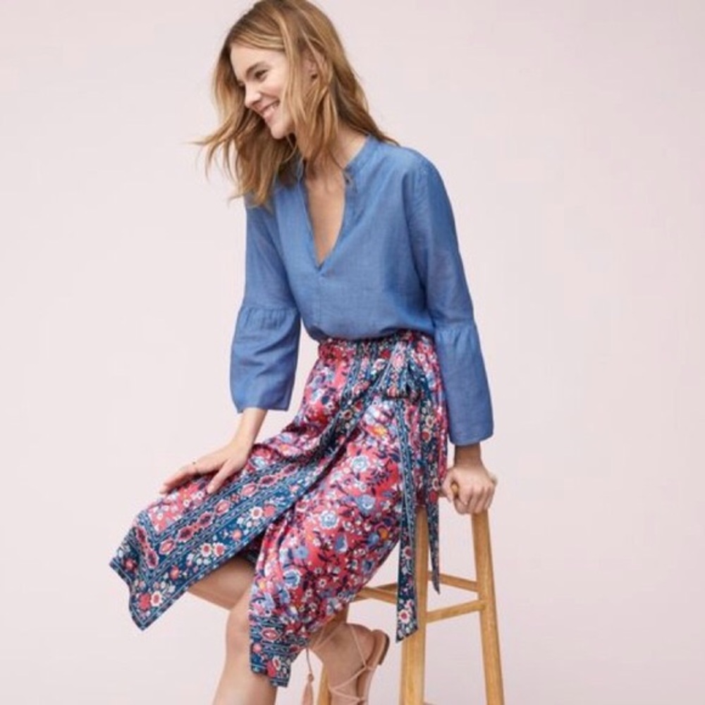 LOFT Garden Midi Skirt